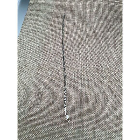 Vintage Sterling Silver 3mm Figaro Chain Link Bracelet, Size 9 Inch, Italy - Picture 6 of 6